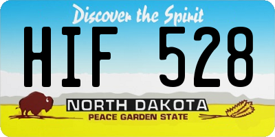 ND license plate HIF528