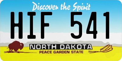 ND license plate HIF541