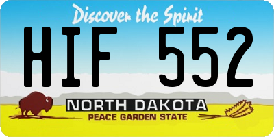ND license plate HIF552