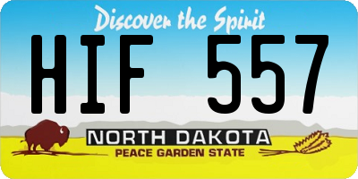 ND license plate HIF557