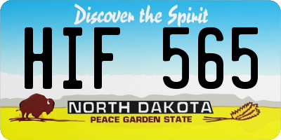 ND license plate HIF565