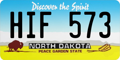 ND license plate HIF573