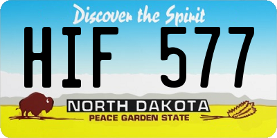 ND license plate HIF577