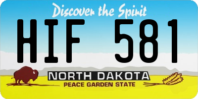 ND license plate HIF581