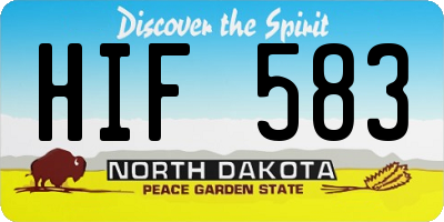 ND license plate HIF583