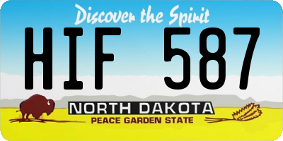 ND license plate HIF587