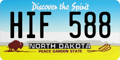 ND license plate HIF588