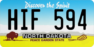 ND license plate HIF594