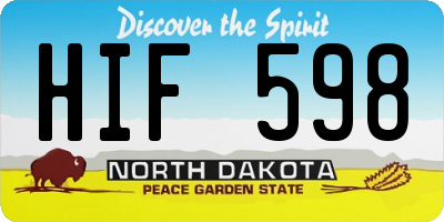 ND license plate HIF598
