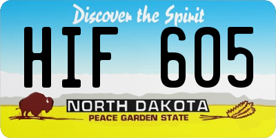 ND license plate HIF605
