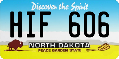 ND license plate HIF606