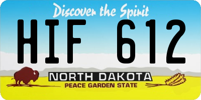 ND license plate HIF612