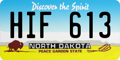 ND license plate HIF613