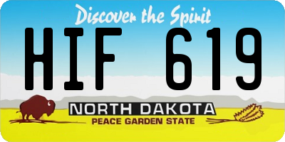 ND license plate HIF619