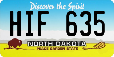 ND license plate HIF635