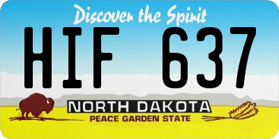 ND license plate HIF637