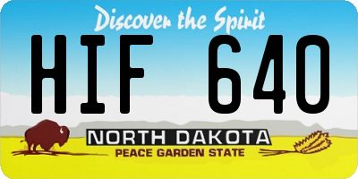 ND license plate HIF640