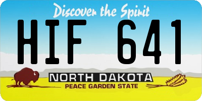 ND license plate HIF641
