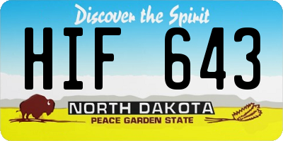 ND license plate HIF643