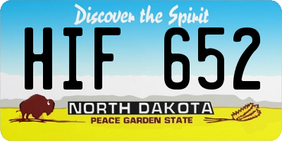 ND license plate HIF652