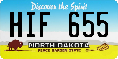 ND license plate HIF655