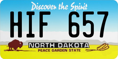 ND license plate HIF657