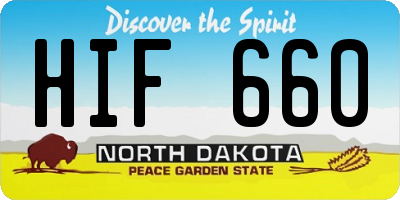 ND license plate HIF660