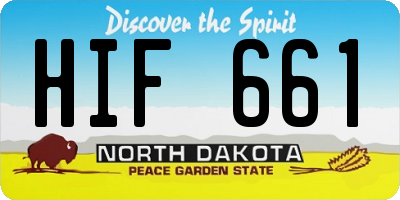 ND license plate HIF661