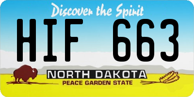 ND license plate HIF663