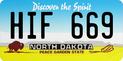 ND license plate HIF669
