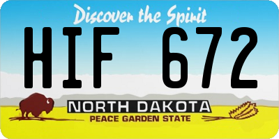 ND license plate HIF672
