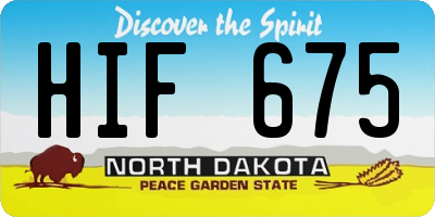 ND license plate HIF675