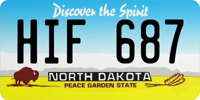 ND license plate HIF687