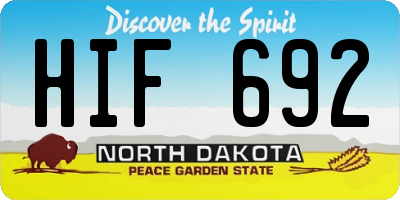 ND license plate HIF692