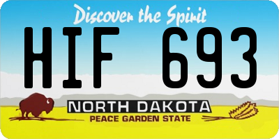 ND license plate HIF693