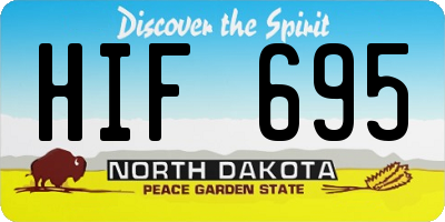 ND license plate HIF695