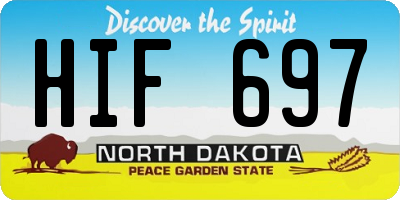 ND license plate HIF697