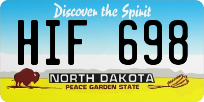 ND license plate HIF698