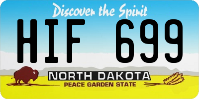 ND license plate HIF699