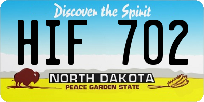 ND license plate HIF702