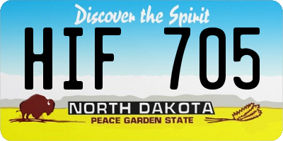 ND license plate HIF705