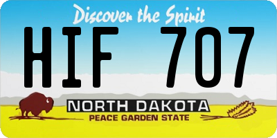ND license plate HIF707