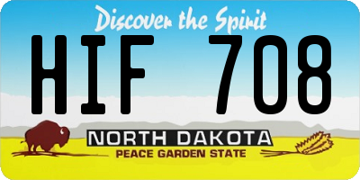ND license plate HIF708