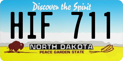 ND license plate HIF711