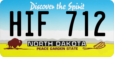 ND license plate HIF712
