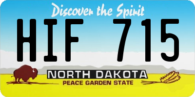 ND license plate HIF715