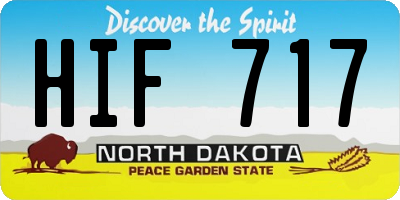 ND license plate HIF717