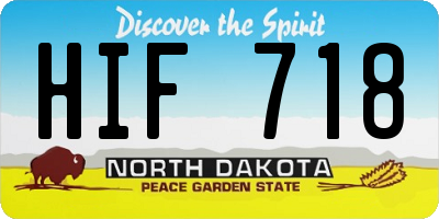 ND license plate HIF718