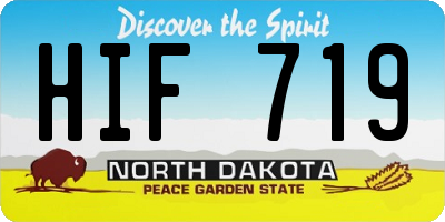 ND license plate HIF719