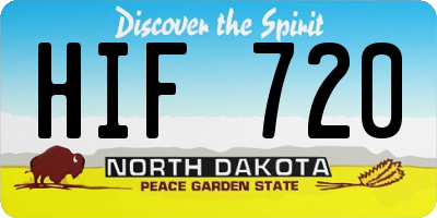 ND license plate HIF720